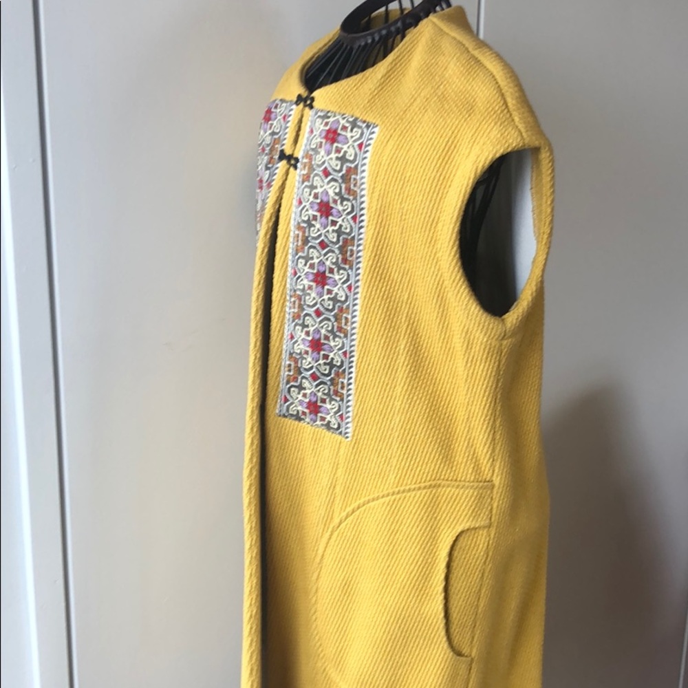 European designer mustard vest coat